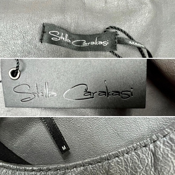 Stella Carakasi Asymmetrical Cut Away Leather Zip Vest Size Medium NEW - Picture 5 of 15